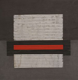 Rojo en gris. Acrílico / papel / lienzo. 60 x 60 cm. 2011
